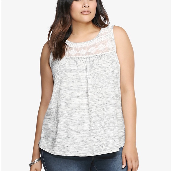 torrid Tops - TORRID LACE INSET RACERBACK TANK TOP